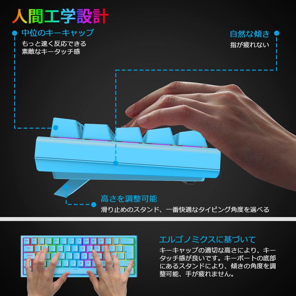 Gaming Keyboard and Mouse Set, Red Switch Mechanical Tenkeyless, 60% Compact, 14 RGB Backlights, Full Key Collision Prevention, 12000 DPI, Type C