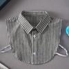 Children Striped Fake Collar for Boys Suit False Collar Removable Blouse Half Shirt Kids Lapel Detachable Faux Col