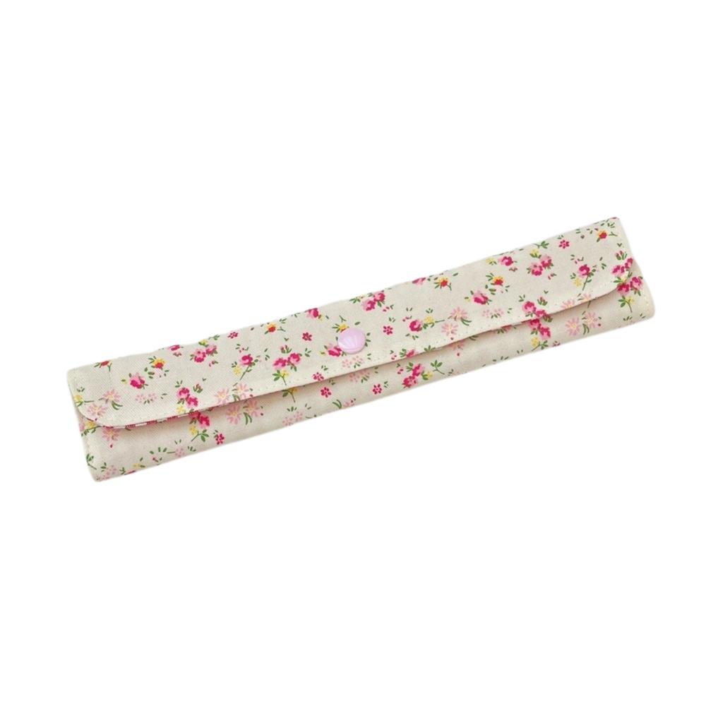 Floral Plaid Spliced Tableware Storage Bag Utensil Pouch Chopsticks Spoon Storage
