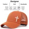 Men Women Cross Embroidery Net Hats Breathable Baseball Cap Hip Hop Hat Summer Leisure Trucker Caps Unisex Snapback Hats