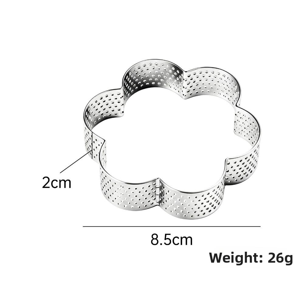 Stainless Steel Material Tart Ring Flower Shaped Mousse Cake Ring For Cake Decorating