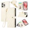 Lanyard Flip Leather Phone Case for IPhone 16 15 Pro Max 14 Plus 13 Mini 12 11 X XS XR SE 2022 8 7 6 Zipper Wallet Card Cover