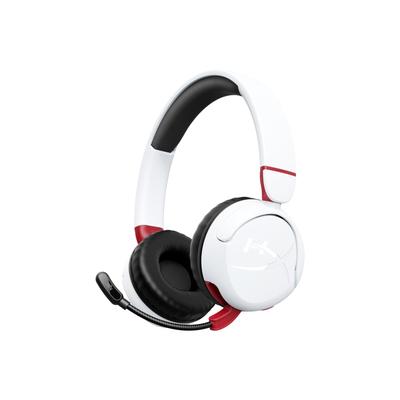 HYPERX Беспроводная игровая гарнитура Cloud Mini с откидным микрофоном, до 25 часов работы, защита звука, вращающиеся амбушюры, белая 7G8F2AA