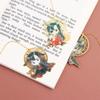 Hollow Pagination Mark Xie Lian Pendant Metal Tian Guan Ci Fu Book Markers Stationery Bookmark