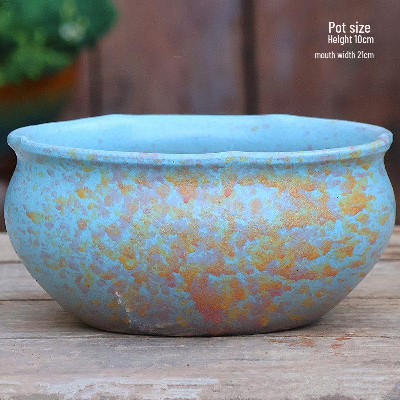 Retro Coarse Pottery Succulent Bonsai Floor Pot for Indoor Plants