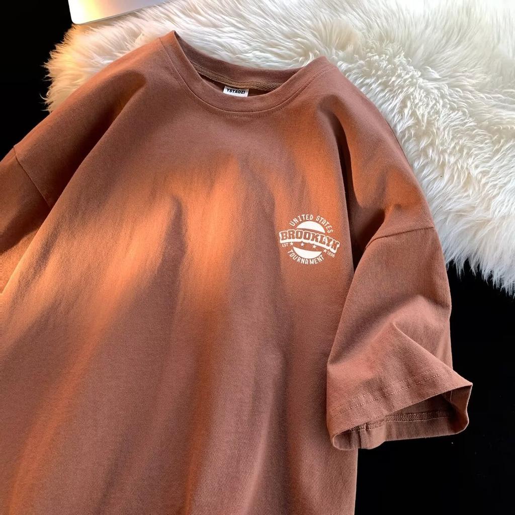 Мужская модная футболка с круглым вырезом и короткими рукавами с принтом для лета, свободный повседневный топ