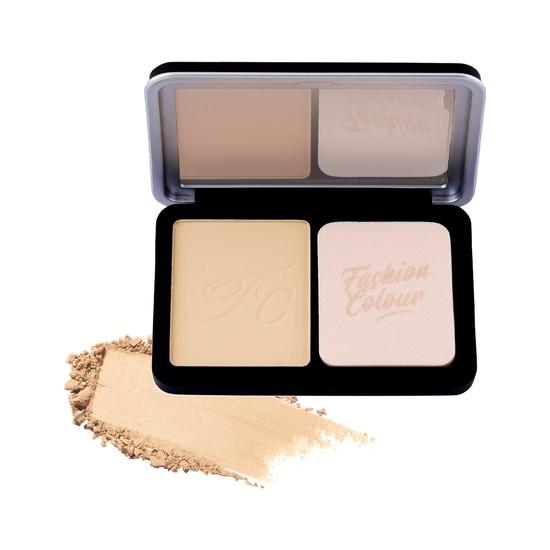 Fashion Colour Platinum Perfect Match Face Powder With Mirror + Powder Puff | Velvety Formula | Matte Finish | For All Skin Types | (FC25, 10g)