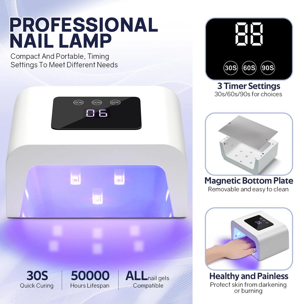 DianaBeauty UV Nail Lamp Professional Nail Dryer with Touch Screen and 3 Timer Settings Manicure Lamp for Drying Nail Polisher