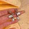 Hollow Out Butterfly Pearl Ear Stud Earrings