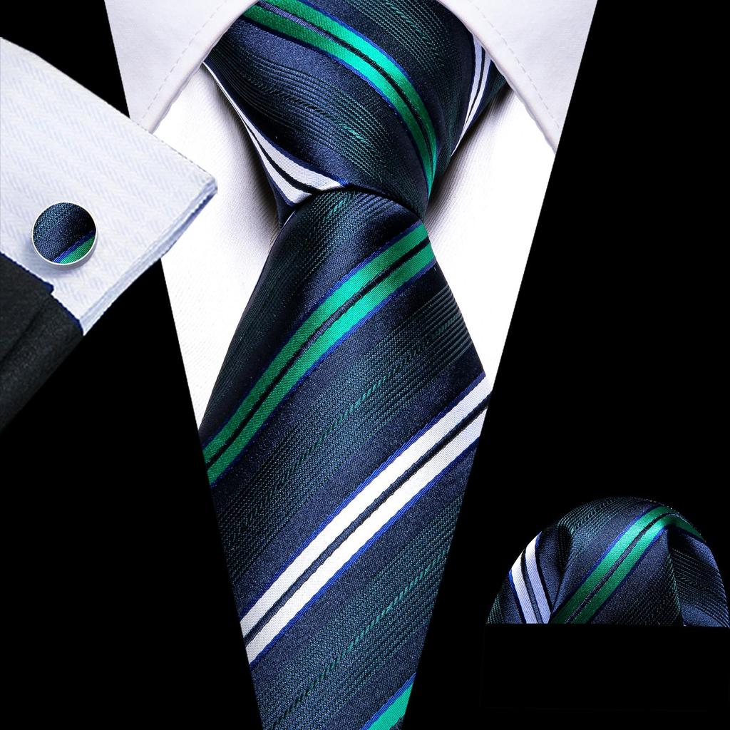 Barry.Wang Галстук, носовой платок, набор запонок, темно-зеленый, лимонно-желтый, с большими лепестками, жаккардовый тканый свадебный вариант