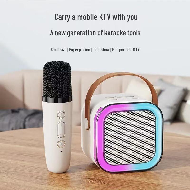 Беспроводная Bluetooth-колонка и микрофон K12: Многофункциональный домашний KTV «Все в одном», идеально подходит для дней рождений