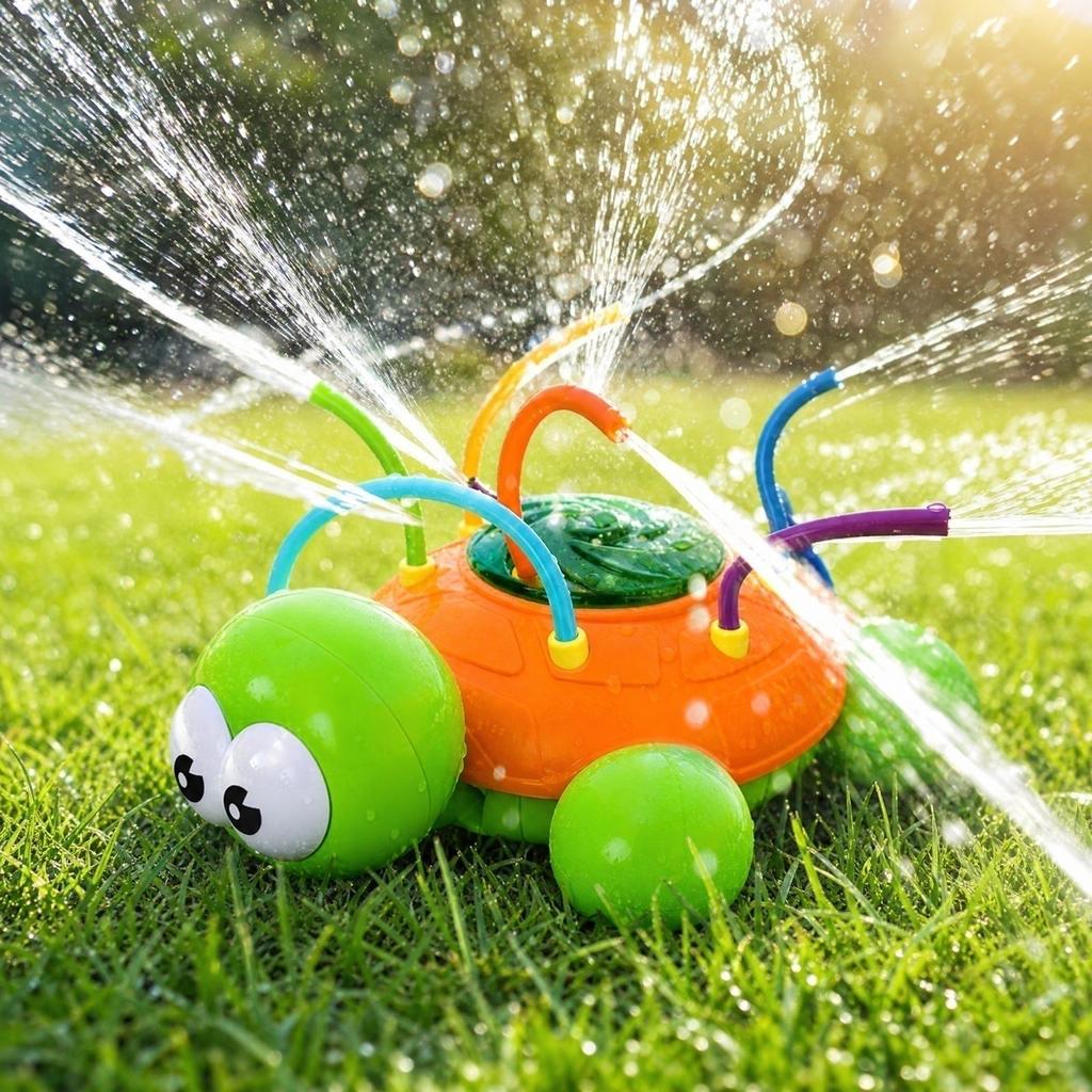 Уличная игрушка-спринклер для детей - Вращающаяся черепаха-спринклер для летних развлечений на заднем дворе
