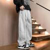 Men's Plus Size Wide Leg Casual Pants: Spring/Autumn Style, Straight Leg, Trendy Brand, Sportswear, Loose Fit, Scimitar Design for Winter.