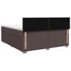 Box Spring Bed with Mattress Dark Brown 200 x 200 cm Fabric