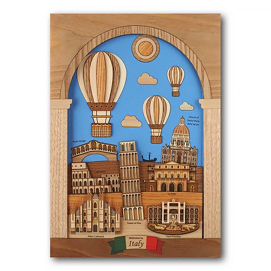 KINOWA Wooden Painting Original Handmade Kit World Heritage World Travel Made In Japan "Italy"