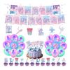 Happy Birthday Party Set Anime Theme Party Supplies with Disposable Plates Cups Napkins Banner And Tablecloth for Kids Fans