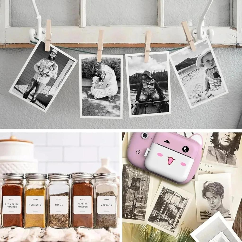 20PCS Mini Printer Paper Thermal Self-adhesive Paper, Labels, Photos, Notes, 5.7 X 2.5cm