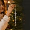 12pcs Transparent Snowflakes Ice Strip Pendants Shining DIY Acrylic Christmas Icicle Pendants Crushed Ice Exquisite