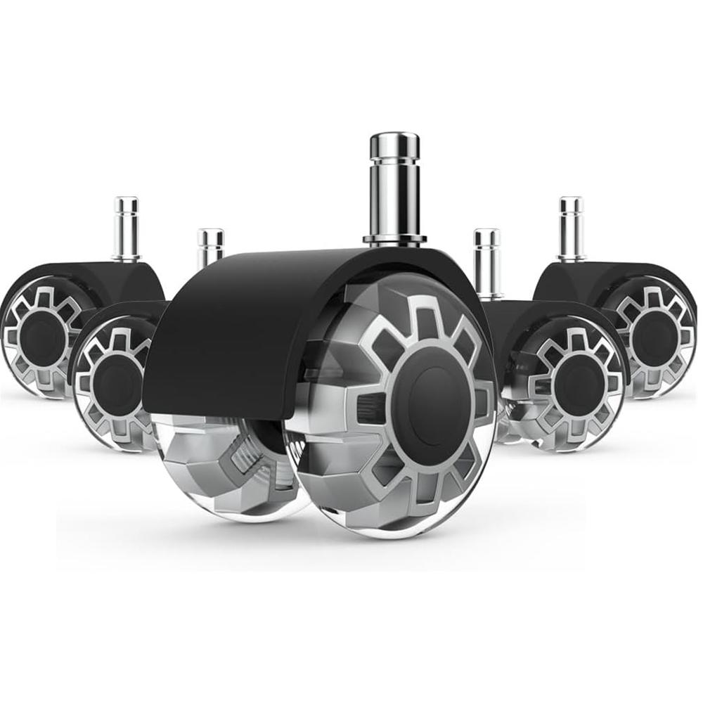 Колесики для офисного стула (Набор из 5),Колеса для стульев повышенной прочности, выдерживают нагрузку 2200 фунтов, бесшумные резиновые ролики для стульев, универсальные, 2 дюйма