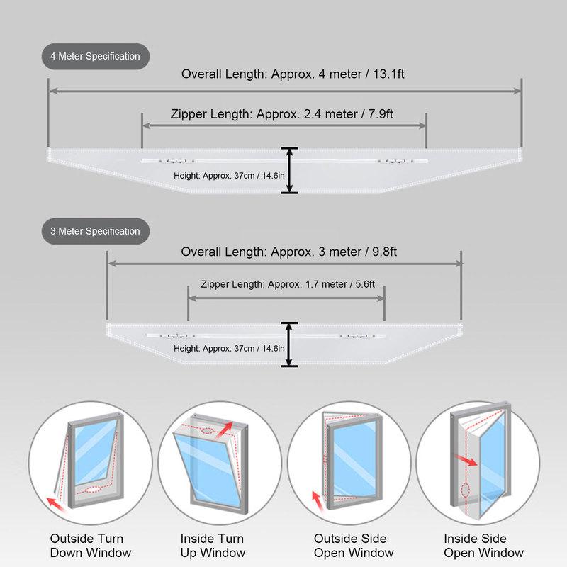 AC Window Frame Sealing Cloth Portable Air Conditioner Window Sealing Cloth AC Window Frame Baffle Kit Silver Grey