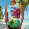 Гавайские майки для мужчин, повседневная мода, летняя пляжная майка без рукавов с круглым вырезом и принтом