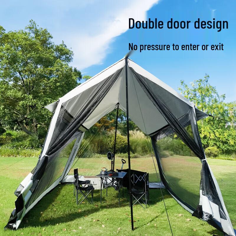 Hexagonal Outdoor Camping Canopy with Detachable Mosquito Net