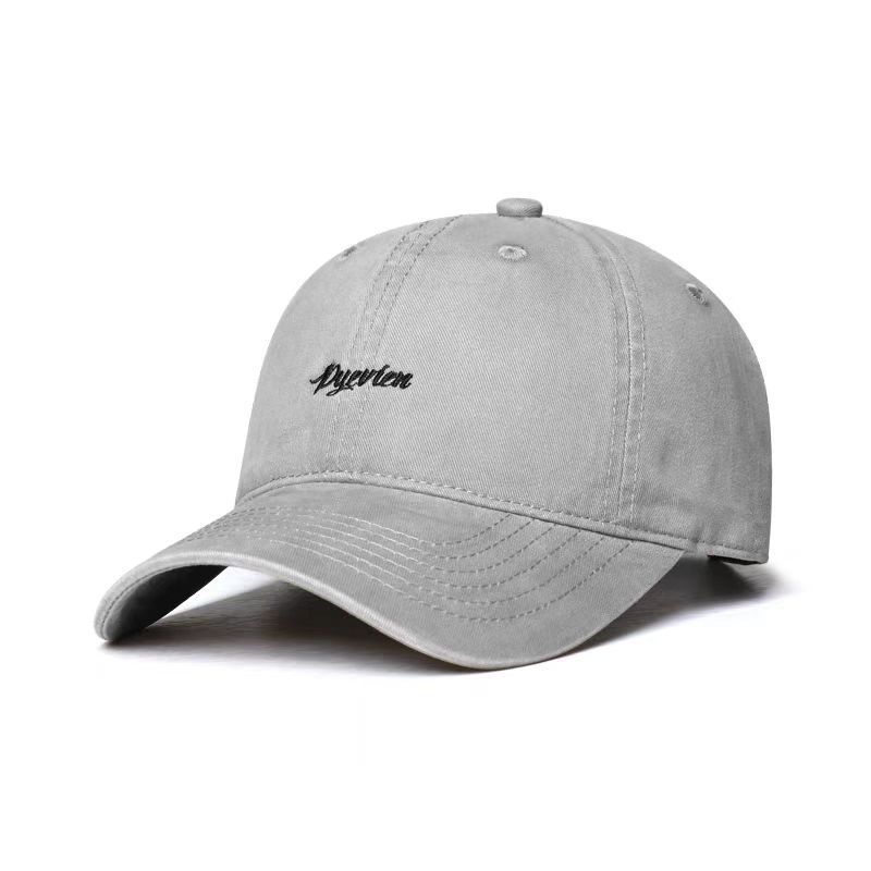 Japanese Simple English Embroidered Baseball Cap Men'S Large Size Comfortable Soft Top Retro Cap Showing Face Small Sun Hat