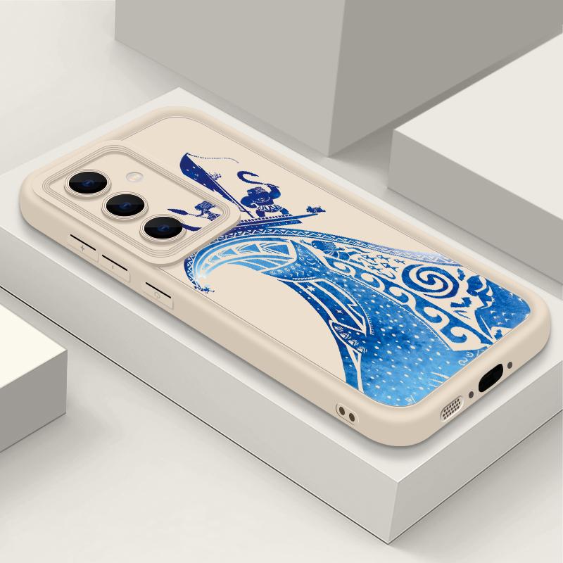 Сине-белый чехол с принтом «Океанская волна» для Samsung S26 S25 Ultra S24 S23 S22 Plus S21 FE A15 A16 A17 A35 A36 A37 A54 A55 A56 A57 5G Ударопрочный чехол