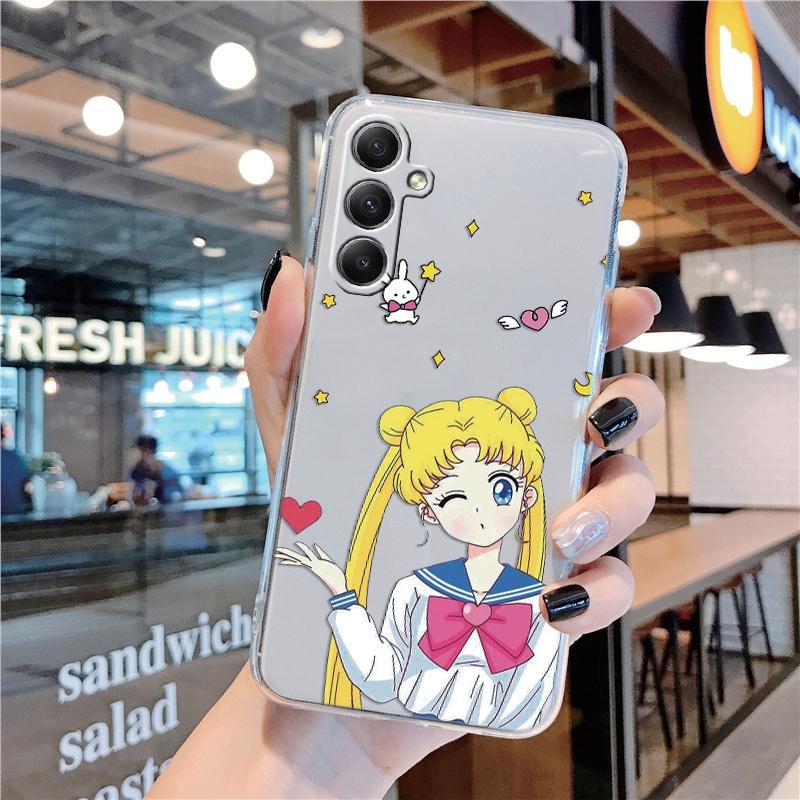 Мягкий прозрачный силиконовый чехол с рисунком для девочек для Samsung A55 M35 S24 Xiaomi Redmi Note 13 Pro 13C iPhone 15, противоударный защитный бампер для камеры