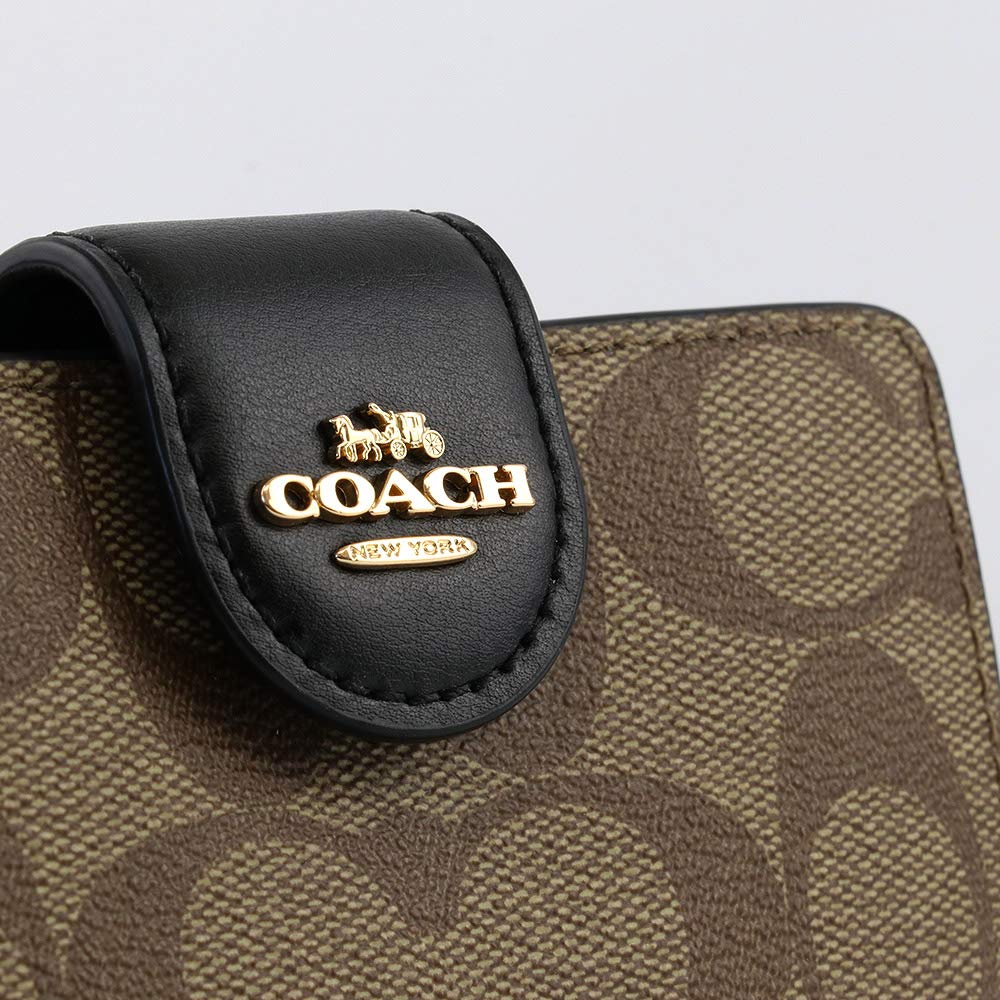 Кошелек складной C0082 Signature Mini Wallet Mini Small Khaki [Coach] женский (Черный IMCBI) [Элемент]