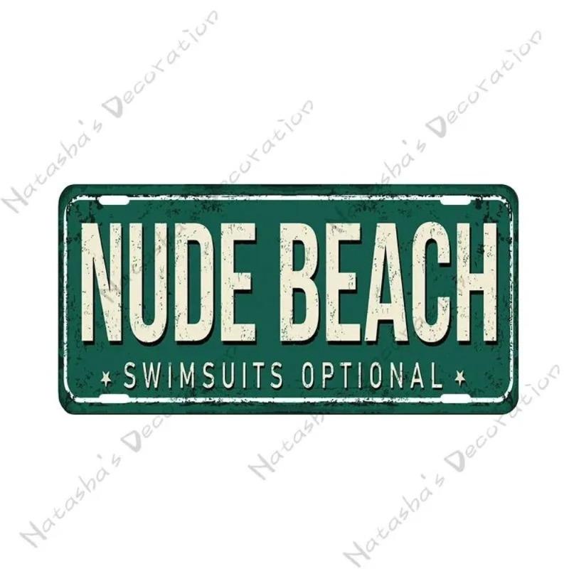 Beach Summer Surf License Plate, Metal Wall Decor 30x15cm
