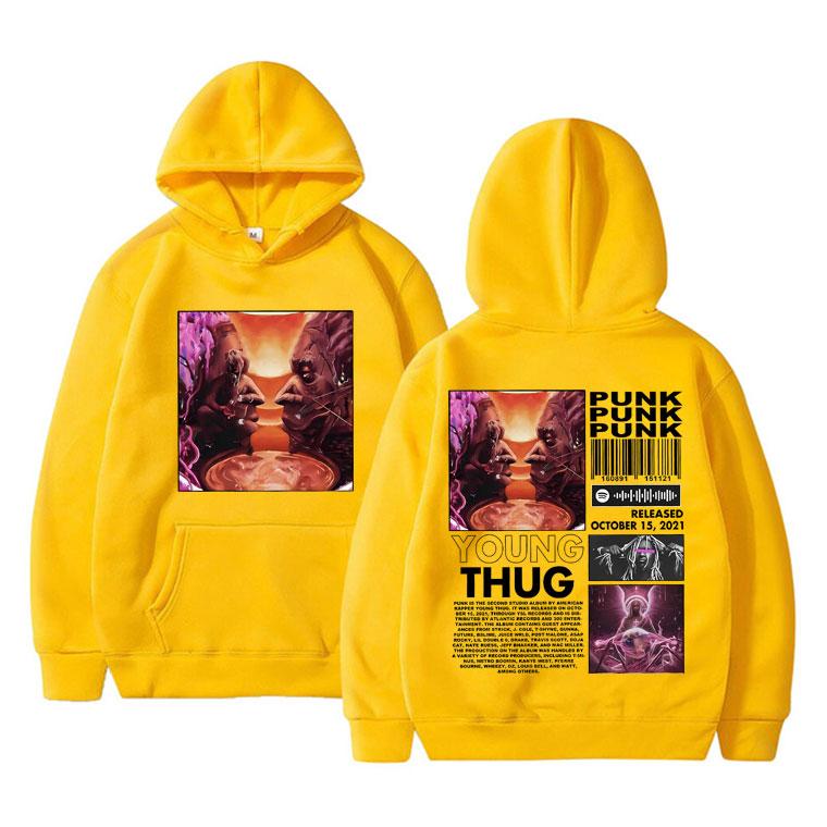 Rapper Young Thug Punk Album Music Print Hoodie Unisex's Hip Hop Rap Style Sweatshirt Unisex Oversized Streetwear Male Premium Hoodies
