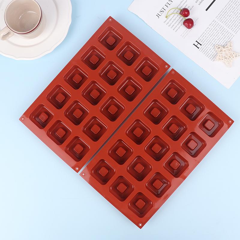 15-секционная квадратная силиконовая форма для выпечки торта, желе, пудинга, шоколада, кубиков льда, кексов, кексов, противня для выпечки