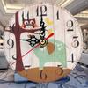 13 см Винтажные Круглые Настенные Часы Искусство Абстрактный Дизайн МДФ Часы Арабские Цифры Кафе Кухня Настенные Часы Часы Домашний Декор