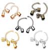 10Sets Leather Cord End Caps With Lobster Clasp Extending Chain For Jewelry Making DIY Bracelet Necklace Connectors Accessories