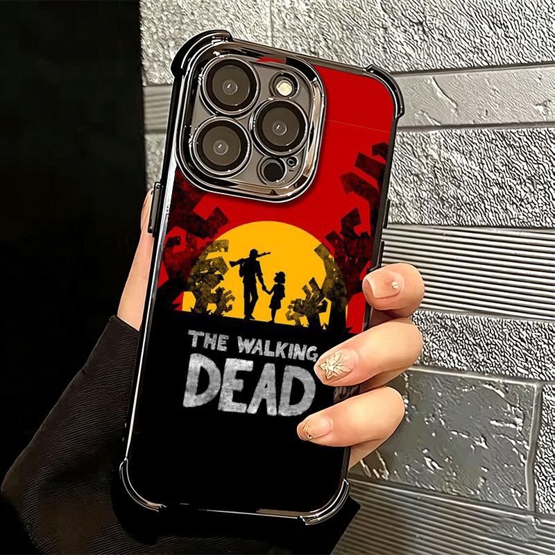 The Walking Deads Plating Phone Case For Iphone 16 17 Pro Max Air 16E 14 15 Plus 12 13 Mini Anti-Fall Airabag Cover