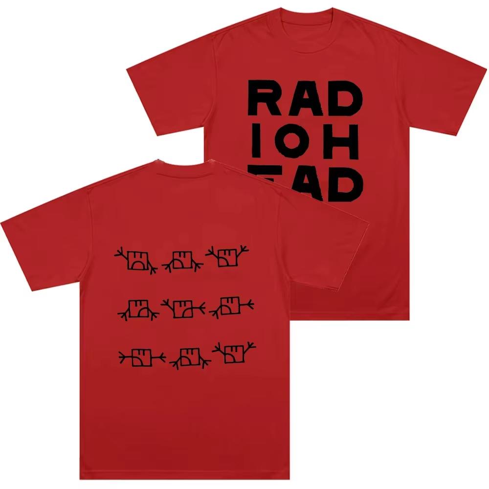 Summer Hot Sale Rock Band Radiohead Semaphore Cotton Long Casual Tee Y2k Unisex Vintage Top Hip Hop Streetwear Oversized Tshirt