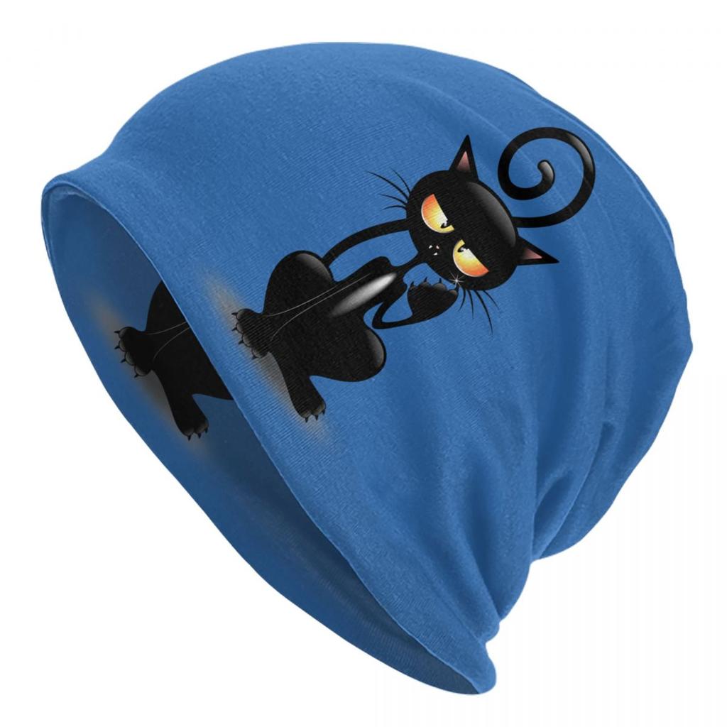 Черная кошка кафе Skullies шапочки шапки унисекс зимняя теплая вязаная шапка унисекс женские крутые шапки для взрослых шапки для лыж на открытом воздухе
