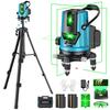 [New for 2025] Green Laser Level, 5-Line Laser, Tripod and Elevator, 2-in-1 Function, Powerful LCD Display, Stepless Brightness Adjustment, Le
