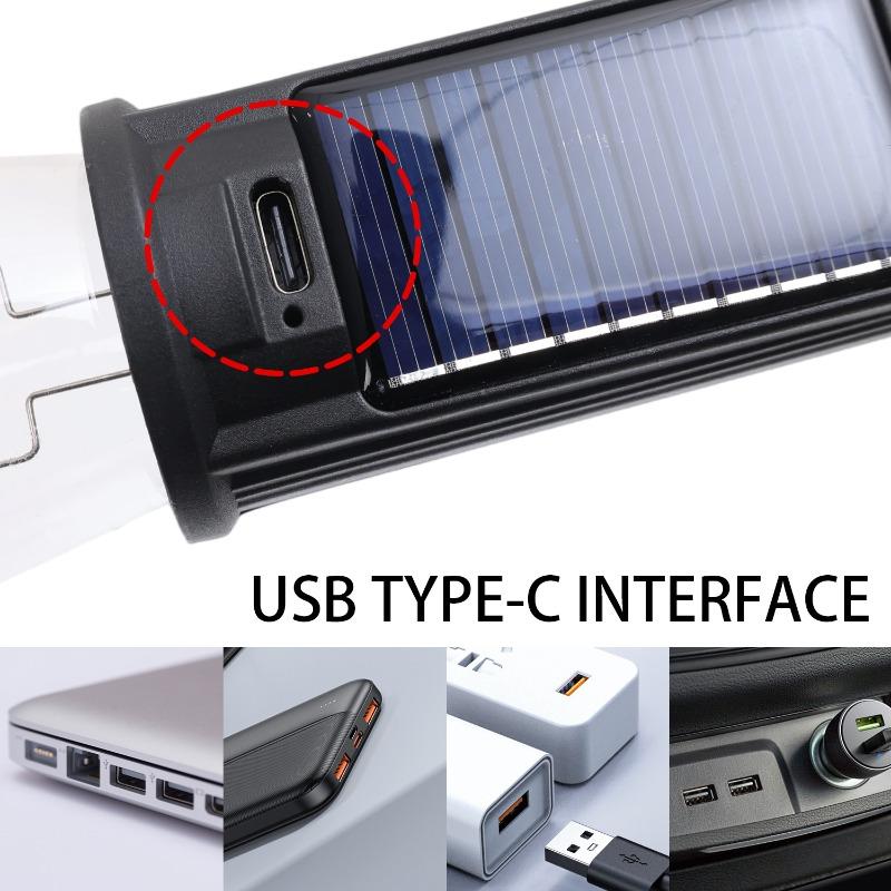 Уличные светодиодные лампочки на солнечных батареях с USB-зарядкой, кемпинговый фонарь, портативные ночные светильники, водонепроницаемый фонарик для наружного освещения