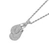 Men's Full CZ Iced Out Hop Design Boxing Glove Pendant Boxed Jewelry Bling Necklace Fashion Chains for Rappers and Boxers