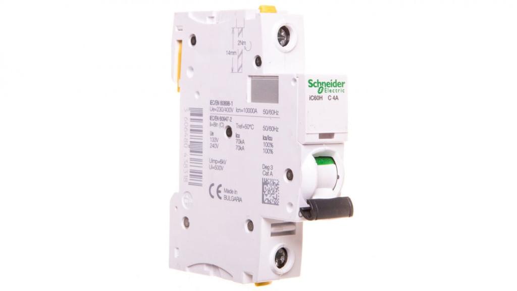 Circuit Breaker 1P C 4A 10Ka Ac Ic60H-C4 Acti9 A9F07104