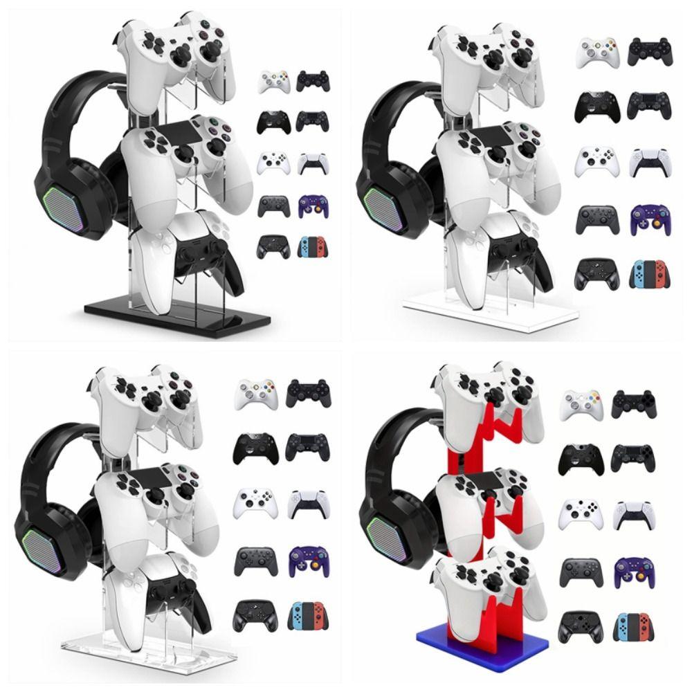 Универсальный 3-слойный держатель для контроллеров Акриловый многофункциональный держатель для наушников Прочный для PS5/PS4/PS3/PS2/Switch Pro/Xbox