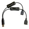 Y-образный кабель USB A на два USB Female со встроенными переключателями для управления питанием периферийных устройств