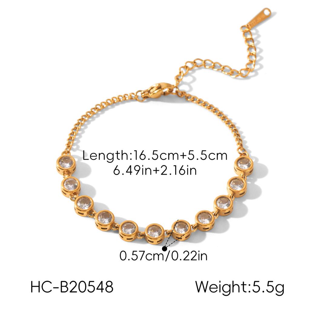 Stainless steel zircon bracelet for women, light luxury high-end titanium steel non-fading jewelry, hot-selling accessory