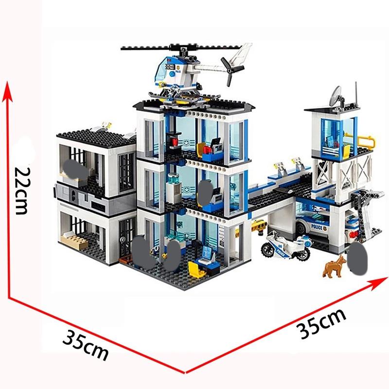 В наличии полицейский участок 10660 936 шт. городской полицейский участок Бела строительный блок совместимый городской MOC-60141 кирпич рождественские подарки