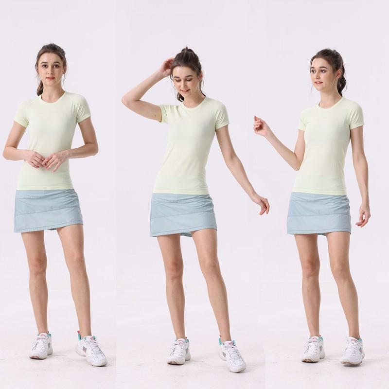 Womens Quick-Dry Yoga T-Shirt With High Stretch Breathable Fabric Gym Fitness Running Workout