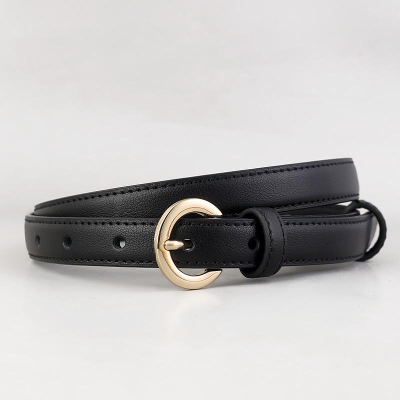 Leather Womens Belt With Alloy Pin Buckle For Casual Dress And Business Attire