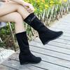 Мода Зима 2024 Осень Женские Ботинки до середины икры Новинка Женские Полусапожки из ПУ по Акции Качественная Обувь Y2k Весна Водонепроницаемые