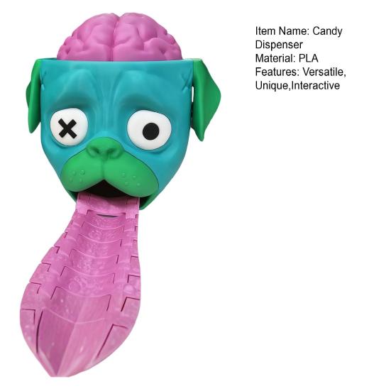 Yousheng Зомби Мопс Конфетница Веселая Интерактивная Игрушка с Пружинным Механизмом Выброса Новинка Конфетный Гаджет для Вечеринок на Хэллоуин и Любителей Собак